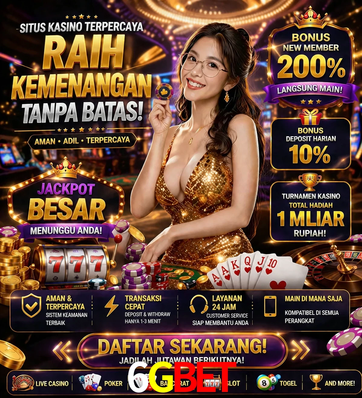 Roleta e blackjack 6GBet